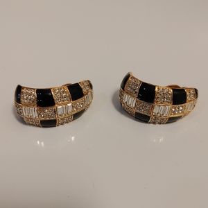 Vintage St. John Gold and Crystal Earrings